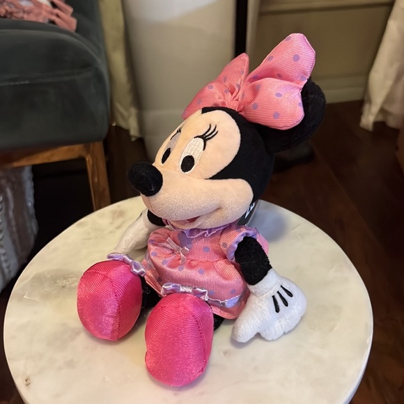 Disney Minnie Mouse pink & purple polka dot dress bow pink heels stuffed animal​ - Picture 3 of 6